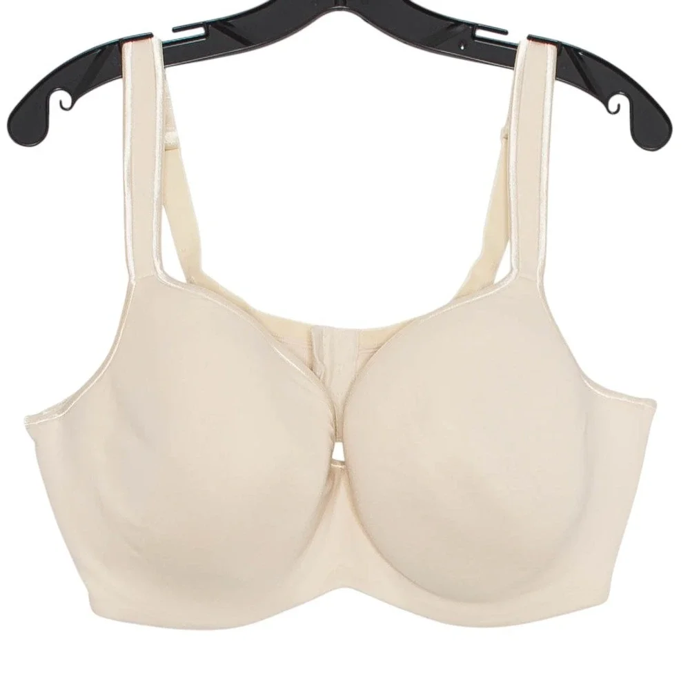 Cacique 44DD‎ Plus Size Full Coverage Underwire Wide Strap Comfort Bra Cream